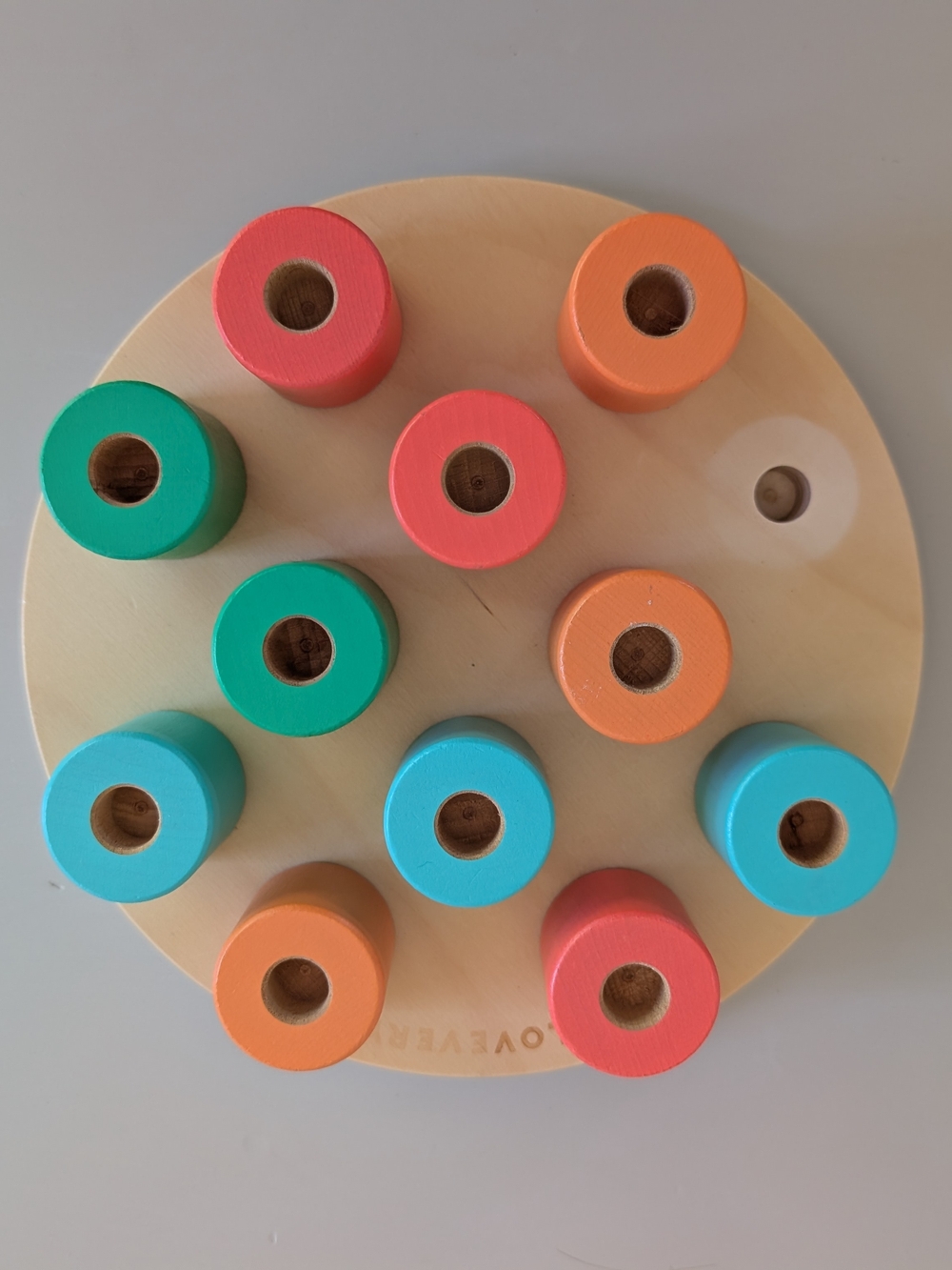 LOVEVERY Wooden Stacking Peg Board Pioneer 16-18 Toddler Montessori Development